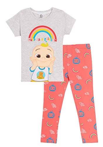 Image of CoComelon Girls T-Shirt + Leggings Set Grey/Pink 1.5-2 Years