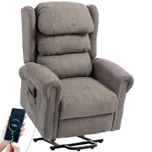 Image of HOMCOM Riser and Recliner Chair for Elderly, Velvet-Feel Electric Power Lift Chair with Wide Seat, Thick Padded Back, USB Port, Remote, Side Pockets, Lift Armchair for Living Room, Dark Grey