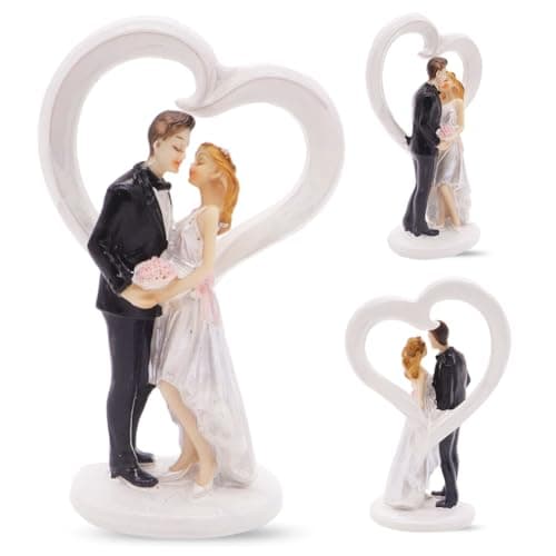 Image of Wedding Couple Figurine, Cake Topper, Resin Couple Figurine, Cake Decoration Ornament For Anniversary, Engagement, Home Decor, Car Ornaments