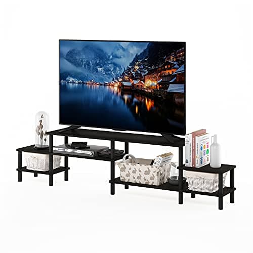 Image of Furinno TURN-N-TUBE TV Stand, Grand Entertainment Center, TV Console for TV up to 55 Inch, for Living Room, Bedroom, Espresso