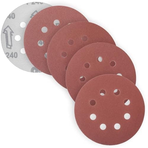 Image of YoiYee 125mm/5-Inch Very Fine Mixed Grit Abrasive Sanding Discs Kit – 8-Hole Hook & Loop Pads with P240/320/400/600 Assortment, 20-Pack Aluminium Oxide Discs for Orbital