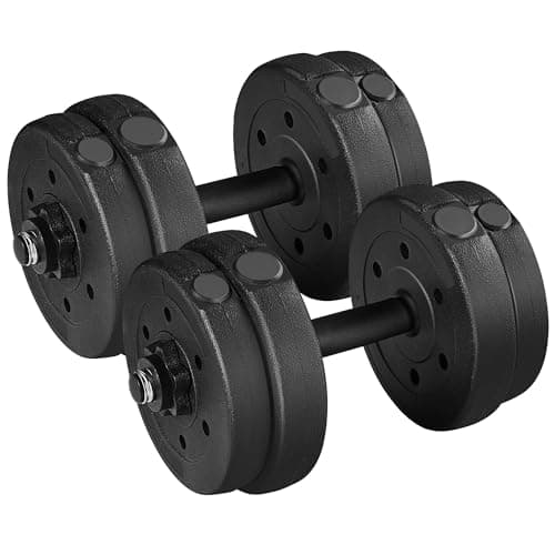 Image of Yaheetech Adjustable Dumbbells 15KG Dumbbell Set Pair of 2 Weight Lifting Dumbbells for Home Gym Strength Training