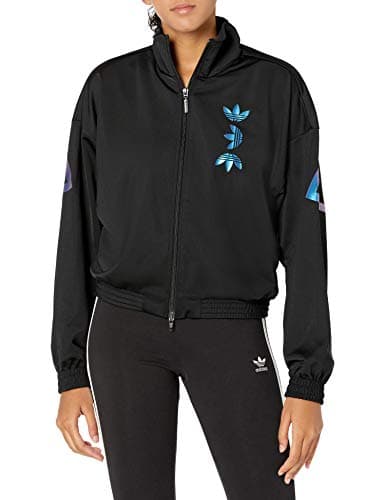 Image of adidas Originals Women's Large Logo Track Top Black/Team Royal Blue Small