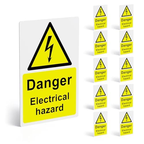 Image of YIKIADA 10 PCS Danger Electrical Hazard Stickers 15 x 10 cm Self-Adhesive Waterproof Vinyl Decals Thickened Safety Warning Signs for Electrical Areas