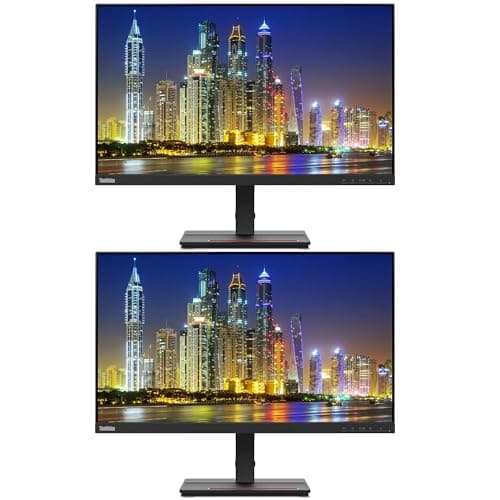 Image of Lenovo ThinkVision S24e-20 23.8" Full HD WLED LCD Monitor, 2-Pack with 250-nit Brightness, FreeSync, 1920x1080, Vertical Alignment, HDMI-VGA, Raven Black