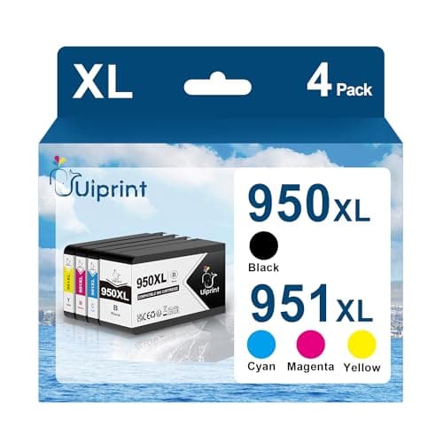 Image of Uiprint 950XL Ink Cartridge for HP 950XL 951XL Compatible for HP Officejet Pro 251dw 276dw 8100 8600 8610 8615 8620 8640 (4 pack, 1 black, 1 cyan, 1 magenta, 1 yellow)