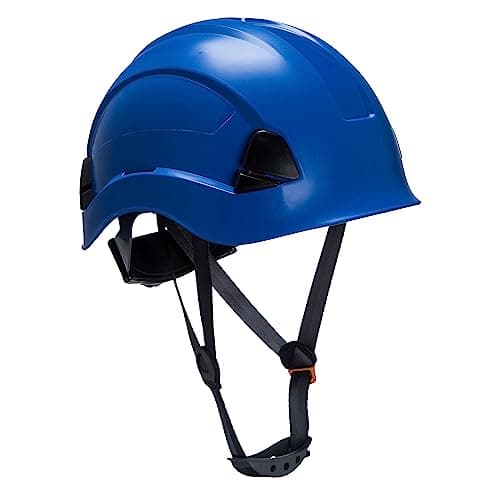 Image of Portwest PS53 Height Endurance Helmet Hard Hat Head Protection Construction Electrical Safety Work Adjustable Chin Strap 6-Point Harness, Royal Blue, One Size