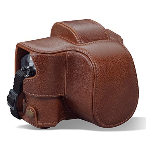 Image of MegaGear MG1933 Ever Ready Genuine Leather Camera Case Compatible with Olympus OM-D E-M10 Mark IV - Brown