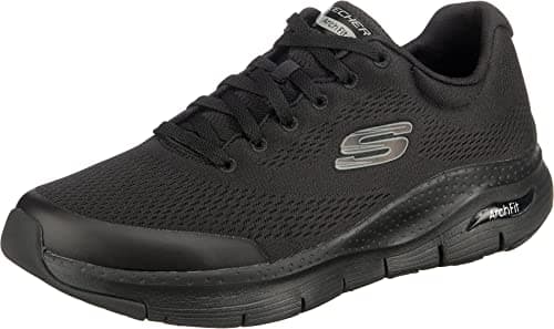 Image of Skechers Men's Arch Fit Trainers, Black Textile/Synthetic/Trim, 10 UK