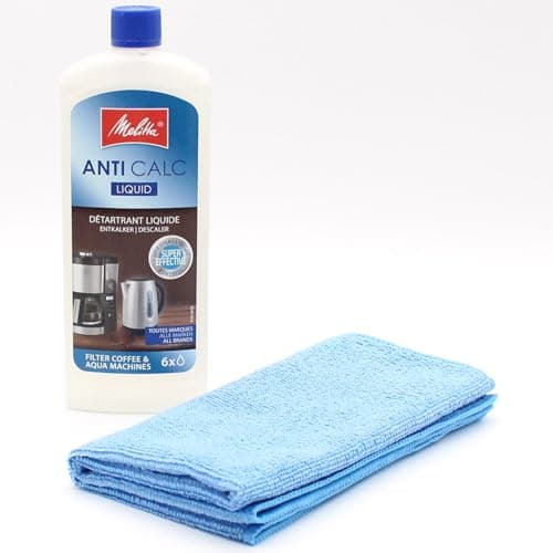 Image of PakTrade Liquid Descaler for Filter Coffee Machines + Microfiber Cloth compatible with Melitta EASY II TOP THERM - 6762890, EASY THERM - 6707972-250 ml - Accessories