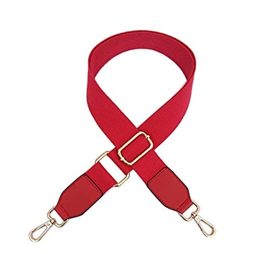 Image of ZOONAI Canvas Crossbody Shoulder Bag Strap Wide Handbag Purse Strap Adjustable Replacement Handbag Belt (Red)