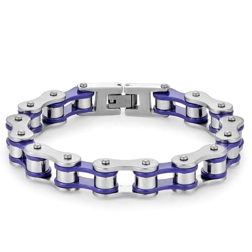 Image of LAFATINA Motorcycle Bike Chain Bracelets Stainless Steel Bicycle Masculine Polished Link Bracelets for Men Women