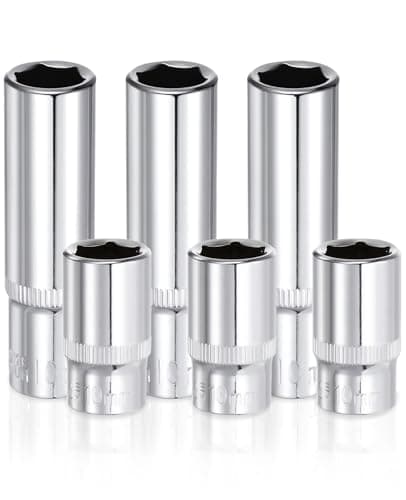 Image of Ninnyi 6 PCS 10mm Socket, 1/4 Inch Drive Deep and Shallow Impact Socket Set 6 Point Metric Design for Car Repair Home Use