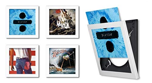 Image of Show & Listen Album Cover Display Frame, Flip Frame Displays Vinyl Records, 12.5x12.5, White, Set of 4