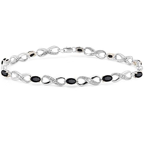 Image of Dazzlingrock Collection Ladies Infinity Link Tennis Bracelet, Sterling Silver, Sterling Silver , Sapphire,