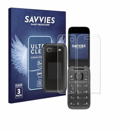 Image of Savvies 6 Pack Screen Protector compatible with Nokia 2660 Flip (Front+Back) Protection Film Clear