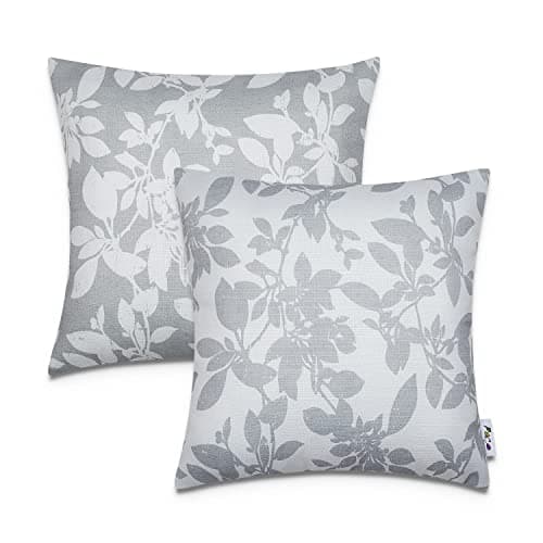 Image of Paco Home Set Of 2 Cushion Cover 45x45 Decorative Pillow Multi-Coloured Indoor Outdoor Sofa, Colour:Anthrazit-Rosa, Sets:2pcs-Set