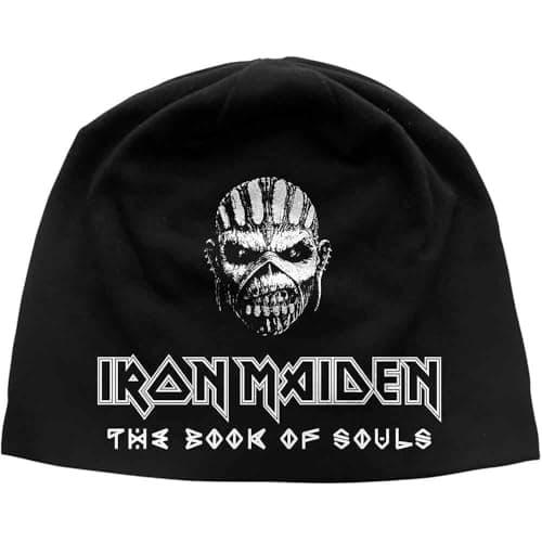 Image of Iron Maiden Beanie Hat Cap The Book of Souls Official Jersey Print One Size Black