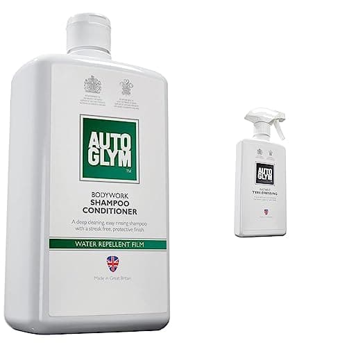 Image of Autoglym Bodywork Car Shampoo Conditioner, 1L - Low Foam Cleaning Shampoo For Shine & Protection & Instant Tyre Dressing, 500ml - Spray-on Tyre Care Solution For a Light Sheen or Matte Finish
