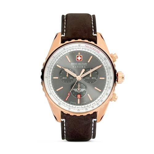 Image of Swiss Military Hanowa Men's Analogue Quartz Watch 32024828, Brown, Standard Size, Strap.