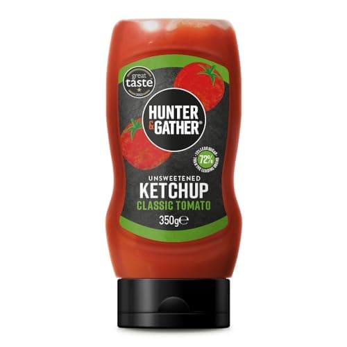 Image of Hunter & Gather Unsweetened Ketchup Sauce | 350g Classic Ketchup Keto, Paleo, Low Carb & Vegan Friendly | Free from Added Sugar & Sweeteners