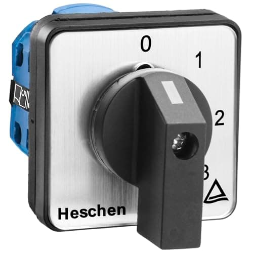 Image of Heschen Universal Rotary Cam Selector Changeover Switch SZW26-20/0-3.2 660V 20A 4 Position 2 Phase 8 Terminals