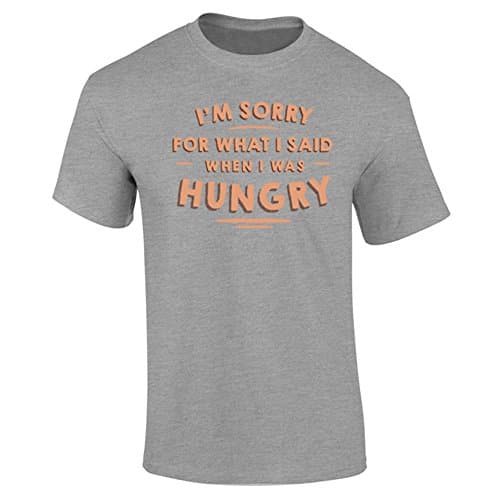 Image of Flip Mens I'm Sorry for What I Said When I was Hungry Slogan T-Shirt Heather Grey (XXL)