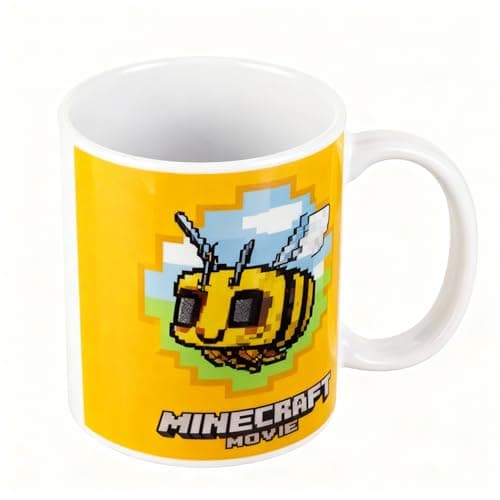 Image of Minecraft Burst Out Coffee Mug – 40oz Bradley Ceramic Mug – Official Minecraft Bee Design – Large Capacity Gamer Mug for Coffee, Tea & Hot Drinks, Yellow