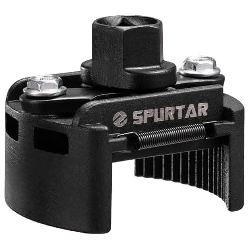 Image of Spurtar Adjustable Oil Filter Wrench 2-3/8 to 3-1/8 inch 60-80mm Universal Oil Filter Removal Tool 1/2'' Drive Two-Way Cap Oil Filter Tool for Engine Filters, Conduit, & Fittings
