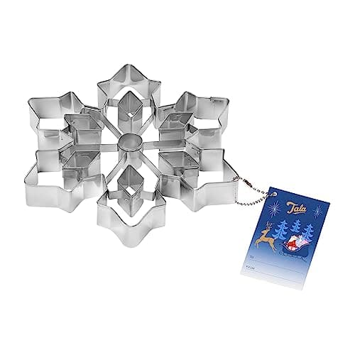 Image of Tala Extra Large Snowflake Cutter, Detailed Biscuit Cutter for Baking, Perfect for Fondant and Dough, Stainless Steel Cutter