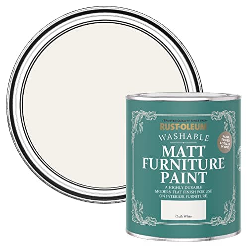 Image of Rust-Oleum White Furniture & Skirting Board Paint in Matt Finish - Chalk White 750ml