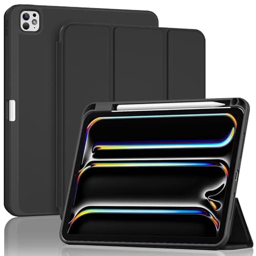 Image of ProCase for iPad Pro 11 Inch Case M5 2025/M4 2024 5th Gen with Pencil Holder, iPad Pro 11" M4(Model: A3357/A3358/A3359/A2836/A2837/A3006) Trifold Stand Smart Folio with Soft TPU Back Cover -Black