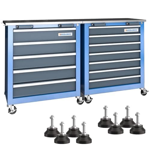 Image of LARBANKE Combination 12-Drawer Tool Chest with Stainless Steel Countertop, Locking System Tool Storage Cabinet with Wheels and Padded Feet