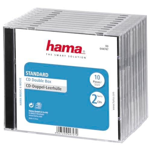 Image of Hama | Dual CD/DVD Jewel Double Case | 10 Pack | Black