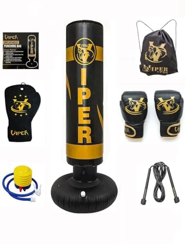 Image of Viper Kids Free Standing Punching Bag Set with Gloves & Pump – Freestanding Children’s Boxing Punch Bag, Junior Kick Boxing MMA Target Training Set for Boys & Girls with Skipping Rope