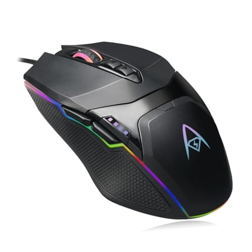 Image of Adesso iMouse X5 USB RGB Illuminated Gaming Mouse – 7 Buttons, Adjustable Weight, 6 Level DPI Switch up to 6400, Optical Sensor, Ergonomic Design for Right-Handed Gamers, Multi-Color LED Backlight