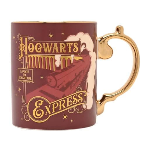 Image of Widdop Harry Potter Hogwarts Express Collectable Mug, Burgundy and Gold, Ceramic, 325ml, Glossy Finish with Gold-Tone Handle
