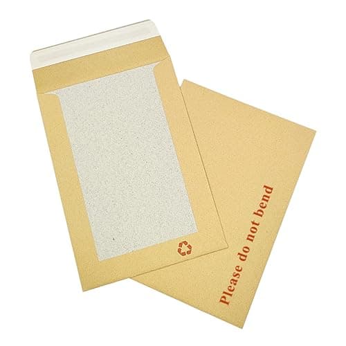 Image of Double Dragon 50-Pack A3 C3 Manilla Hard Board Backed Envelopes | 458mm x 324mm | 'Please Do Not Bend' Printed | Padded & Tamper-Proof | Self-Seal Closure