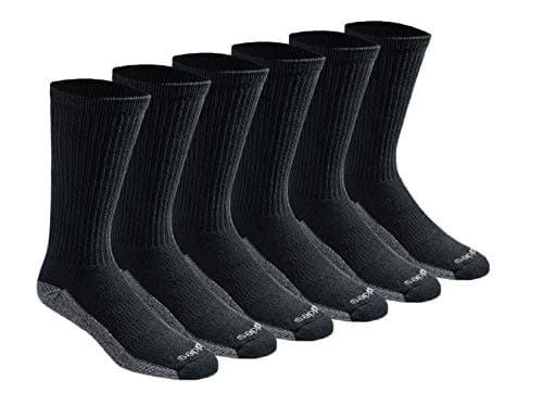 Image of Dickies Men's Dickies Men's Multi-pack Dri-tech Moisture Control Crew Casual Sock, Black (6 Pairs), L UK