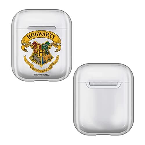 Image of Head Case Designs Officially Licensed Harry Potter Hogwarts Crests And Shields Clear Hard Crystal Cover Compatible With Apple AirPods 1 1st Gen / 2 2nd Gen Charging Case