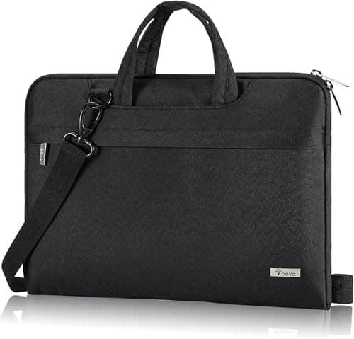 Image of Voova Laptop Bag Case 15.6 Inch Compatible with MacBook Pro 15/16, MacBook Air 15 M2/M3/M4, 15-16” HP Acer Lenovo Dell Asus, Waterproof Computer Sleeve Cover with Shoulder Straps & Handle,Black
