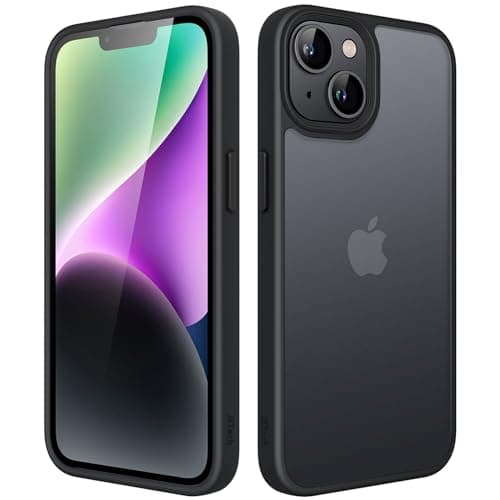 Image of JETech Matte Case for iPhone 14 6.1-Inch, Shockproof Military Grade Drop Protection, Frosted Translucent Back Phone Cover, Anti-Fingerprint (Black)