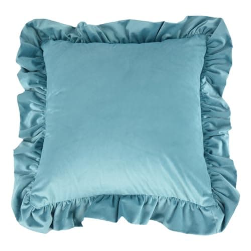 Image of our fave 17.7In / 19.7in Pillowcase Square Ruffled Pillow Shams Plush Fabric Wrinkles Resistant Zippered Sofa Bedroom Decoration Plush Fabric Pillow Shams