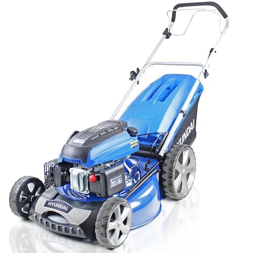 Image of Hyundai 196cc Petrol Lawnmower, 20" 51cm 4 Stroke, Self Propelled Petrol Mower, Easy Starting with Six Cutting Heights and 70L Grass Bag