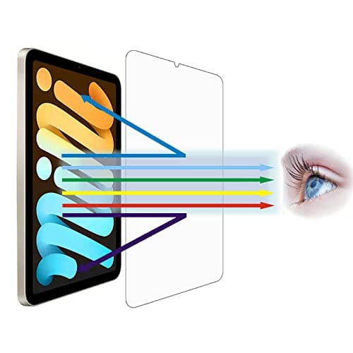 Image of McgojoHi 8.3" Anti Blue Light Tempered Glass Screen Protector[2 Pack] for iPad mini 6/mini 7 (A17 Pro) 8.3-inch [Eye Care,Relieve Eye Fatigue] Blocks Excessive Harmful Blue Light & UV 9H Anti Glare