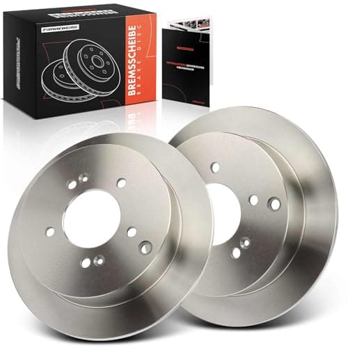 Image of Frankberg Brake Disc Set incl. 2x Discs Rear Solid Ø284mm Compatible with Sportage SL Santa Fé I SM iX35 EL ELH LM Replace# 584113A300, S584113A300