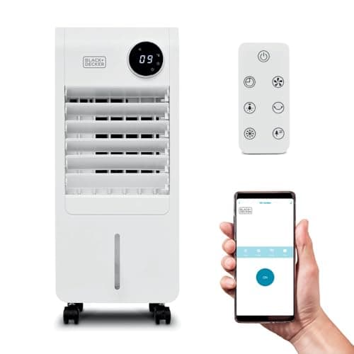 Image of BLACK+DECKER Smart Digital Air Cooler, App & Remote Control, Weekly Programmable Timer, 3 Airflow Modes, Portable with 12L Water Tank, BXAC65015GB