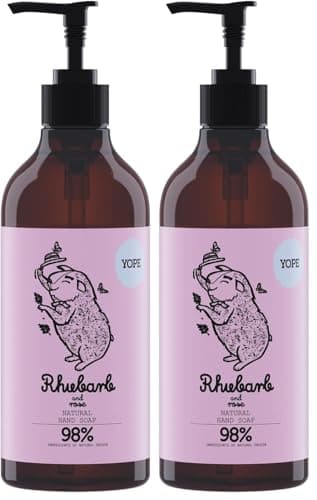 Image of YYOPE Natural Hand Wash | Rhubarb Extract | Minerals | Neutral pH | Moisturising | Soothing | Rhubarb and Rose 500 ml (Pack of 2)
