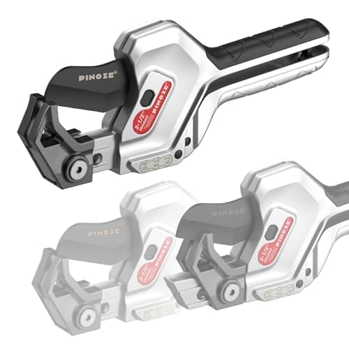 Image of PINOZE PVC Pipe Cutter, 3-Gear Adjustable Cut up to 63mm, Ratchet Pipe Cutter Tool Heavy-Duty for PVC, PPR, PE, PEX, Plastic Hoses & Plumbing Pipes with Teflon Coated SK5 Blade