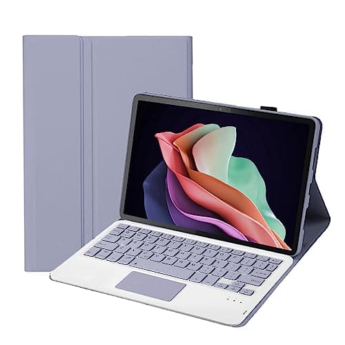 Image of Tablet Keyboard BT Magnetic Case for Lenovo, Full Protection Detachable Tablet Keyboard Cover, with Pencil Holder Trackpad, for Tab P11 2nd Gen Pad Plus 2023 11.5in (Purple)